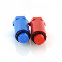 Комплект длинных полипропиленовых пробок с резьбой 1/2' (красная + синяя)