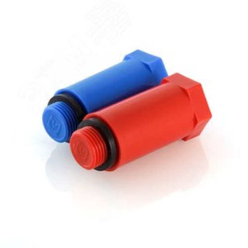 Комплект длинных полипропиленовых пробок с резьбой 1/2' (красная + синяя)