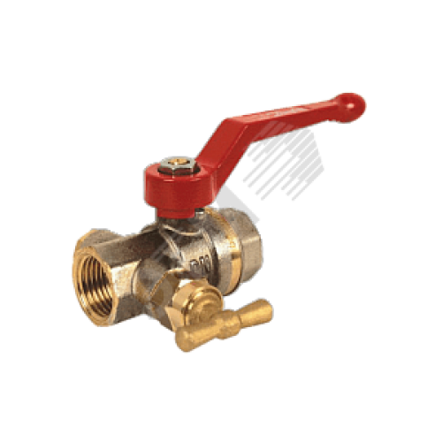 Кран шаровой латунный со спускником Ду 25