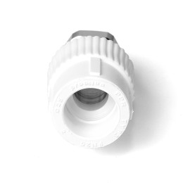 Муфта комбинированная 20x1/2' ВР, накидная гайка, полипропиленовая PPR белая