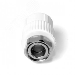 Муфта комбинированная 20x3/4' ВР, накидная гайка, полипропиленовая PPR белая