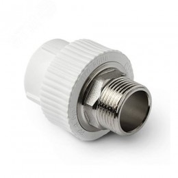 Муфта комбинированная 40x1 1/4' НР под ключ полипропиленовая PPR белый