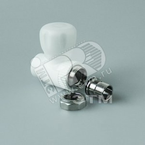 Кран шаровой 20x1/2' прямой для радиатора полипропиленовый PPR белый