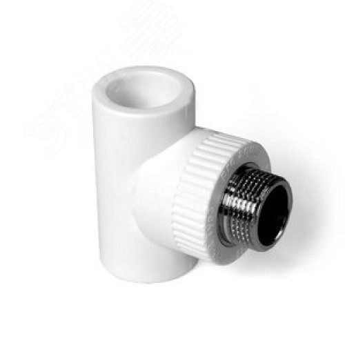 Тройник комбинированный 25x1/2' НР полипропиленовый PPR белый