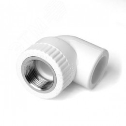 Угольник комбинированный 25x3/4' ВР переходной, полипропиленовый PPR, белый