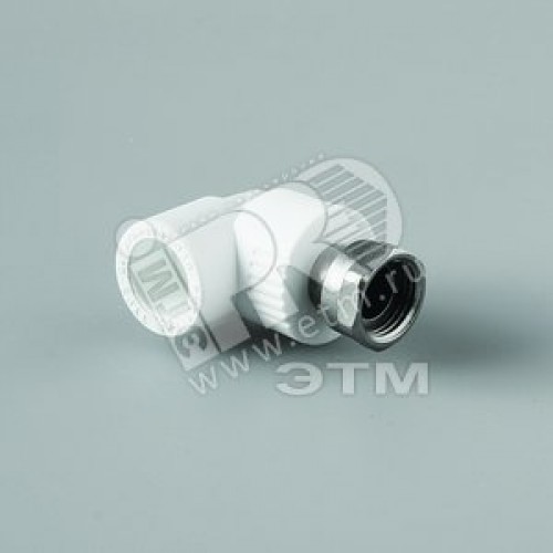 Угольник комбинированный 25x3/4' ВР с накидной гайкой, переходной, полипропиленовый PPR, белый