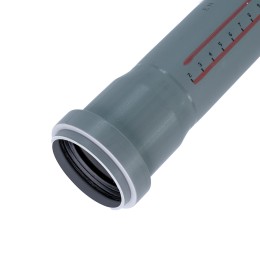 Труба канализационная 50x1500 мм НТЕМ однораструбная, серая