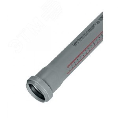 Труба канализационная 50x750 мм НТЕМ однораструбная, серая