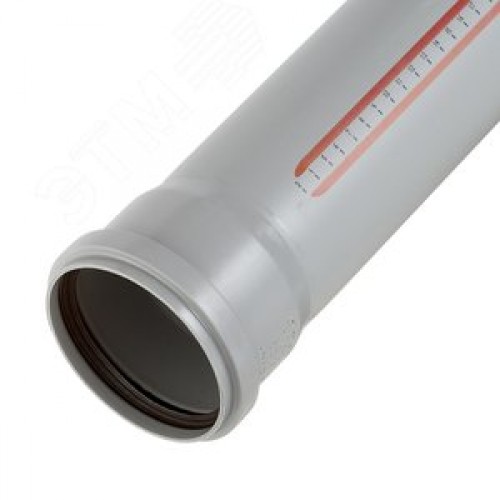 Труба канализационная 90x250 мм НТЕМ однораструбная, серая