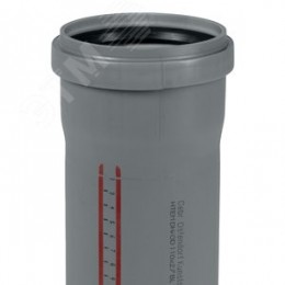 Труба канализационная 110x1000 мм НТЕМ однораструбная, серая