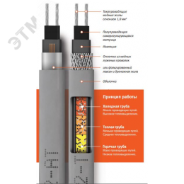 Кабель нагревательный саморегулирующийся 17КСТМ2-Тна отрез