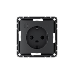 ATLASDESIGN SMART РОЗЕТКА с заземл., со шт., Zigbee, L+N, 16А, мех., КАРБОН