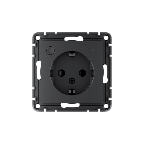 ATLASDESIGN SMART РОЗЕТКА с заземл., со шт., Zigbee, L+N, 16А, мех., КАРБОН