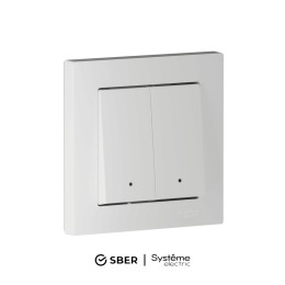 ATLASDESIGN SMART 2-кл. ВЫКЛЮЧАТЕЛЬ с подсв., Zigbee, сх.5, L+N, 10А, мех., БЕЛЫЙ