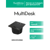 Лючок MultiDeS на 2 модуля IP44 с монтажной коробкой для стены фальшпола стола ЧЁРНЫЙ матовый тип MDK20