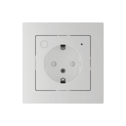 ATLASDESIGN SMART РОЗЕТКА с заземл., со шт., Zigbee, L+N, 16А, мех., БЕЛЫЙ
