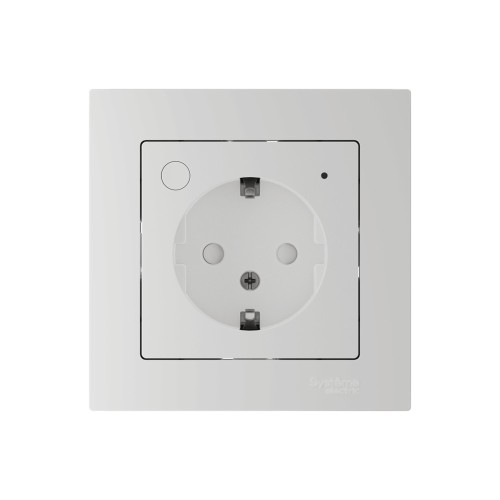ATLASDESIGN SMART РОЗЕТКА с заземл., со шт., Zigbee, L+N, 16А, мех., БЕЛЫЙ