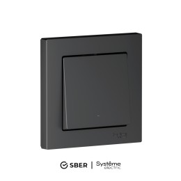 ATLASDESIGN SMART 1-кл. ВЫКЛЮЧАТЕЛЬ с подсв., Zigbee, сх.1, L+N, 10А, мех., КАРБОН