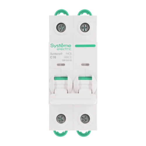 Выключатель автоматический (АВ) C 16A 2P 6kA 400В Systeme9
