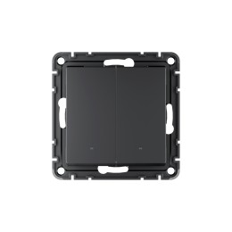 ATLASDESIGN SMART 2-кл. ВЫКЛЮЧАТЕЛЬ с подсв., Zigbee, сх.5, L+N, 10А, мех., КАРБОН