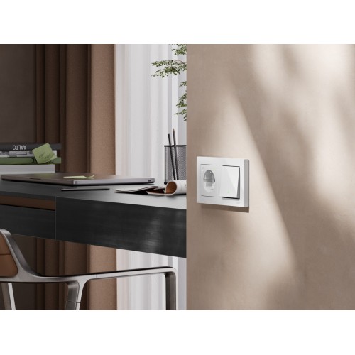 ATLASDESIGN SMART 1-кл. ВЫКЛЮЧАТЕЛЬ с подсв., Zigbee, сх.1, L+N, 10А, мех., БЕЛЫЙ
