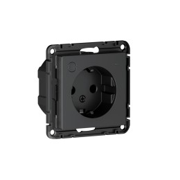 ATLASDESIGN SMART РОЗЕТКА с заземл., со шт., Zigbee, L+N, 16А, мех., КАРБОН