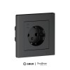 ATLASDESIGN SMART РОЗЕТКА с заземл., со шт., Zigbee, L+N, 16А, мех., КАРБОН