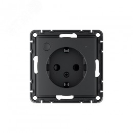 ATLASDESIGN SMART РОЗЕТКА с заземл., со шт., Zigbee, L+N, 16А, мех., КАРБОН