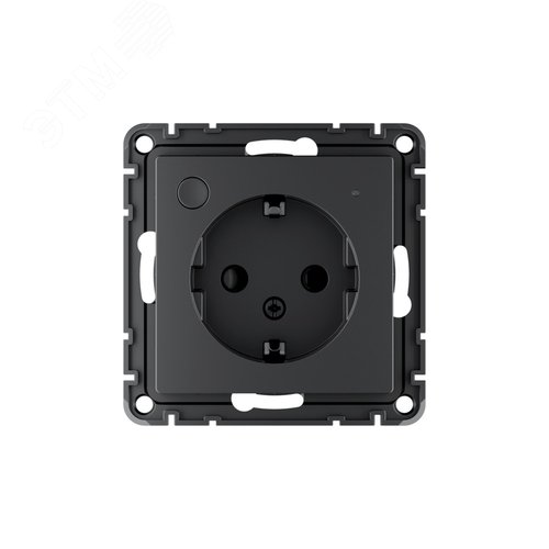 ATLASDESIGN SMART РОЗЕТКА с заземл., со шт., Zigbee, L+N, 16А, мех., КАРБОН