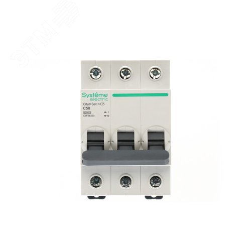 Выключатель автоматический трехполюсный (АВ) С 50А 3P 6kA 400В City9 Set