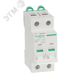 Выключатель автоматический (АВ) C 16A 2P 6kA 400В Systeme9