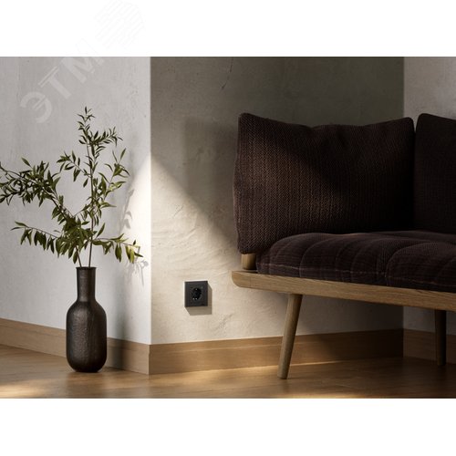 ATLASDESIGN SMART РОЗЕТКА с заземл., со шт., Zigbee, L+N, 16А, мех., КАРБОН