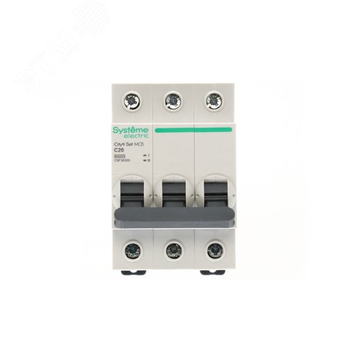 Выключатель автоматический трехполюсный (АВ) С 20А 3P 6kA 400В City9 Set