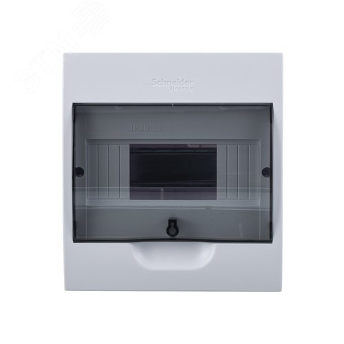 Щит распределительный навесной белый City9 (ЩРн-П-8) дверь прозрачная на 8 модулей IP40