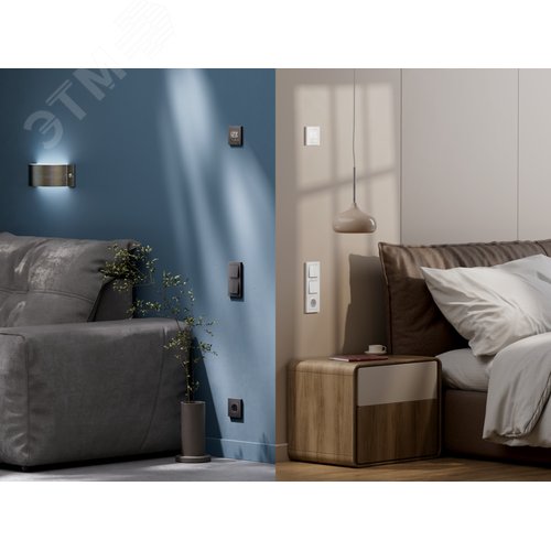 ATLASDESIGN SMART 1-кл. ВЫКЛЮЧАТЕЛЬ с подсв., Zigbee, сх.1, L+N, 10А, мех., КАРБОН