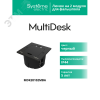 Лючок MultiDeS на 2 модуля IP44 с монтажной коробкой для стены фальшпола стола ЧЁРНЫЙ матовый тип MDK20