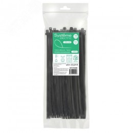 Стяжка кабельная MultiSet 370х4.8 Чёрная (100шт)