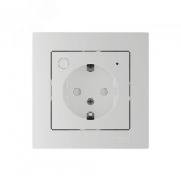 ATLASDESIGN SMART РОЗЕТКА с заземл., со шт., Zigbee, L+N, 16А, мех., БЕЛЫЙ