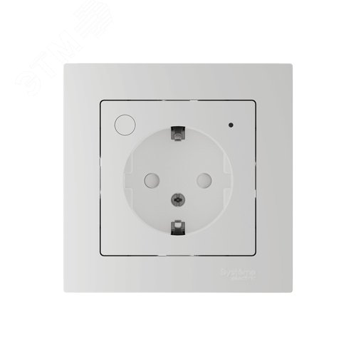 ATLASDESIGN SMART РОЗЕТКА с заземл., со шт., Zigbee, L+N, 16А, мех., БЕЛЫЙ