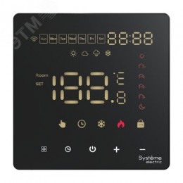 ARTGALLERY ТЕРМОСТАТ программируемый с Wi-Fi для электрического теплого пола, 16 А, моноблочный, ЧЕРНЫЙ