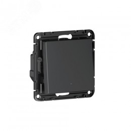 ATLASDESIGN SMART 1-кл. ВЫКЛЮЧАТЕЛЬ с подсв., Zigbee, сх.1, L+N, 10А, мех., КАРБОН