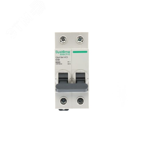 Выключатель автоматический двухполюсный (АВ) С 32А 2P 6kA 230В City9 Set