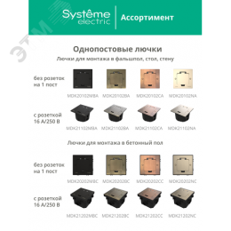 Люк MultiDeS на 12 модулей IP40 для фальшпола с монтажной коробкой тип MDK10