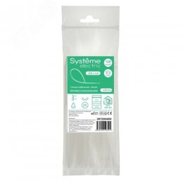 Стяжка кабельная MultiSet 200х4.8 Белая (100шт)