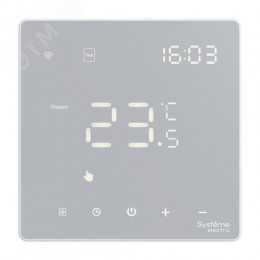 ARTGALLERY ТЕРМОСТАТ программируемый с Wi-Fi для электрического теплого пола, 16 А, моноблочный, БЕЛЫЙ