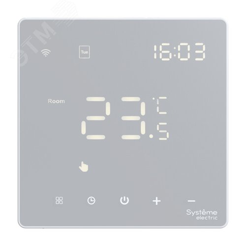 ARTGALLERY ТЕРМОСТАТ программируемый с Wi-Fi для электрического теплого пола, 16 А, моноблочный, БЕЛЫЙ