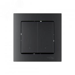 ATLASDESIGN SMART 2-кл. ВЫКЛЮЧАТЕЛЬ с подсв., Zigbee, сх.5, L+N, 10А, мех., КАРБОН