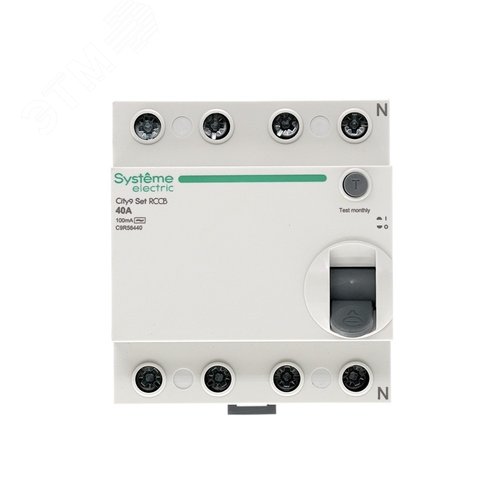 Выключатель дифференциального тока (ВДТ) 40А 4P 100мА Тип-AC 400В City9 Set