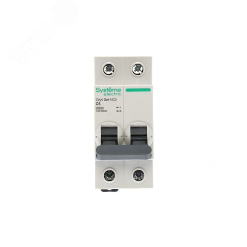 Выключатель автоматический двухполюсный (АВ) С 6А 2P 6kA 230В City9 Set