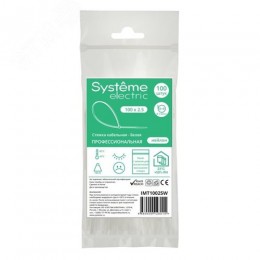 Стяжка кабельная MultiSet 100х2.5 Белая (100шт)